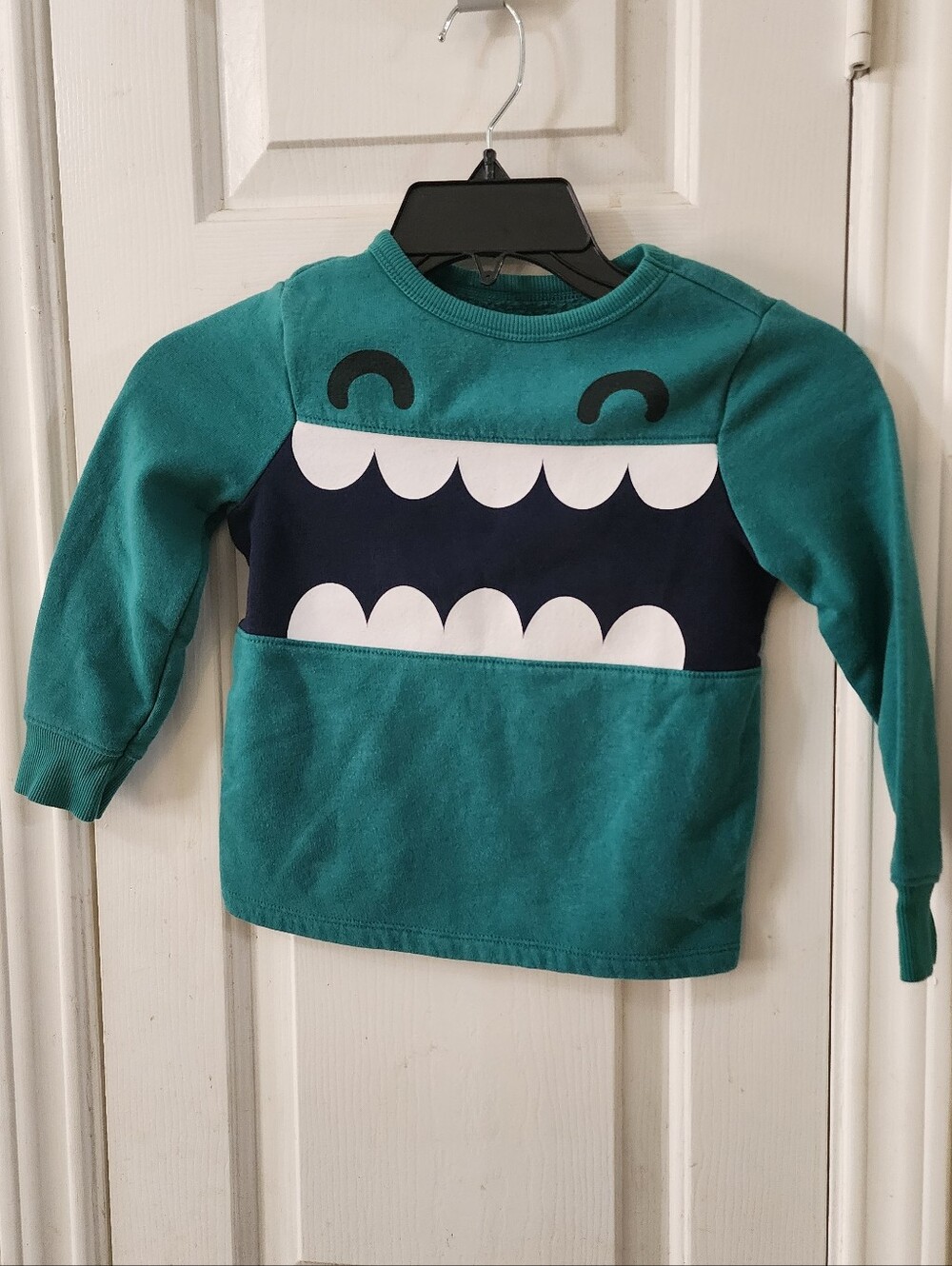 Old Navy Teal & Navy Monster Mouth Pullover Hoodie